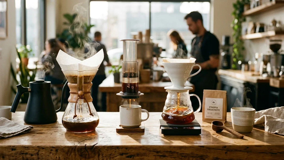 Diagnóstico sensorial y pruebas hidrodinámicas de extracción en cafetera de filtro